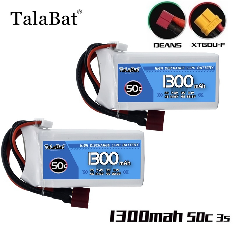 Rc Helicopter Coaxial - Baterai LiPo 11.1V 1300MAh 50C Baru